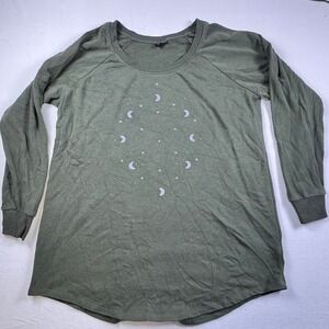 Torrid Women 2X Olive Green Moon Phase Star Celestial Raglan Sweatshirt Pullover